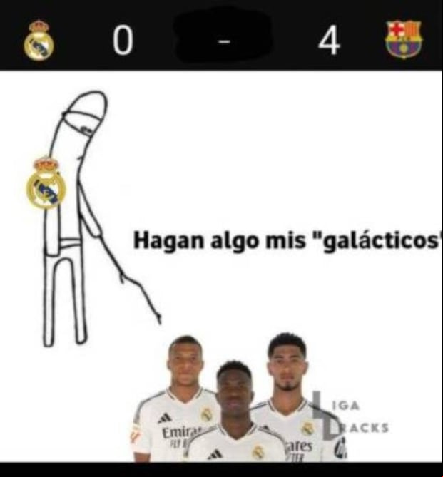 Los mejores memes del partido de Barcelona vs. Real Madrid. (Foto: X)