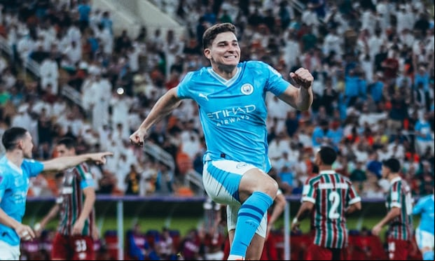 Julián Álvarez marcó un doblete en la final del Mundial de Clubes. (Foto: Manchester City)