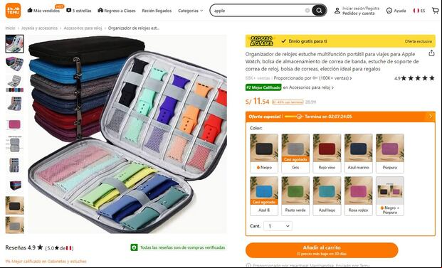 Ofertas de Temu para equipos de Apple