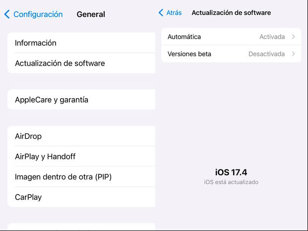 WHATSAPP | De igual manera chequea dentro de tu iPhone qué software tienes a través de los Ajustes. (Foto: MAG - Rommel Yupanqui)