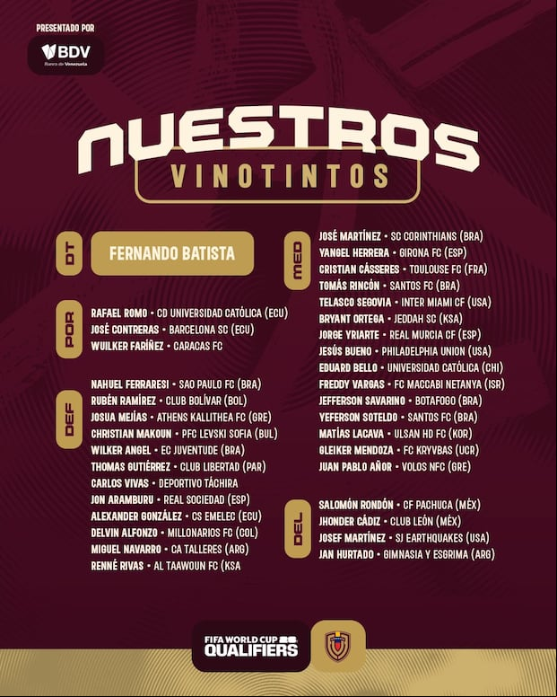La convocatoria de Venezuela anunciada en sus redes sociales.