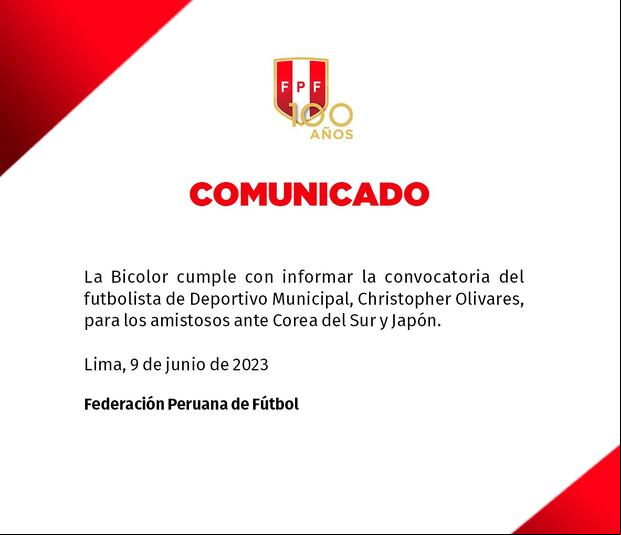 Olivares fue convocado a la Selección Peruana. (Foto: FPF)