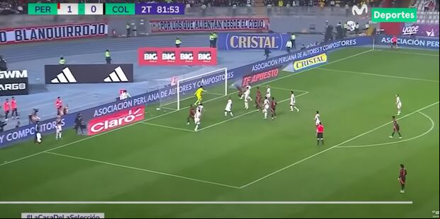 Jhon Durán ganó en el primer palo y apareció Luis Díaz en el segundo poste. (Foto: Movistar)