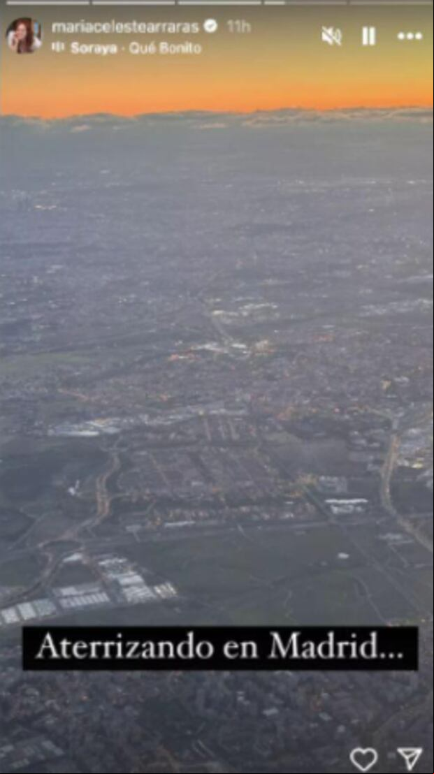 La periodista de CNN se encontraba aterrizando en España (Foto: María Celeste Arrarás / Instagram)