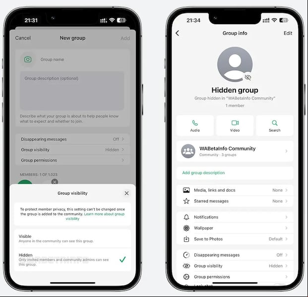 Nueva opción para crear grupos en comunidad (WABetaInfo)