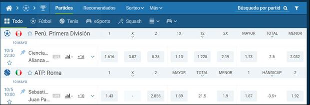 Cuotas 1xbet Perú
