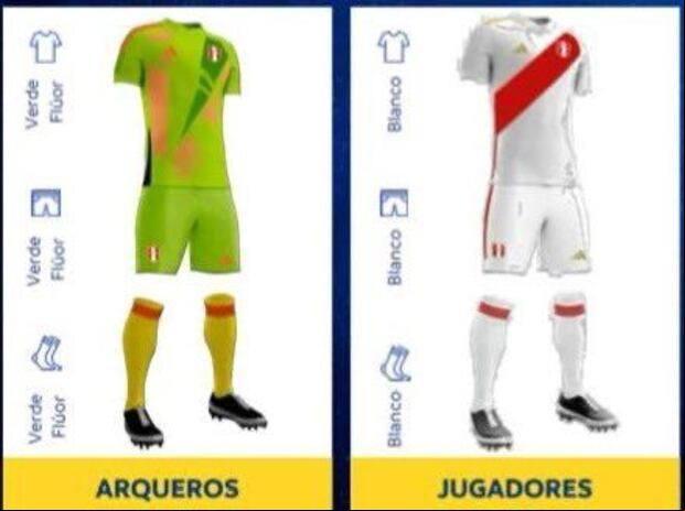 El uniforme de Perú para enfrentar a Chile.