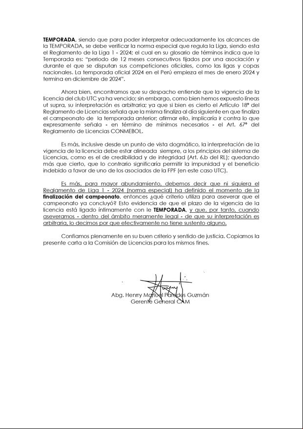 Carlos Mannucci envió carta solicitando revisión de licencias de UTC. (Foto: Difusión)