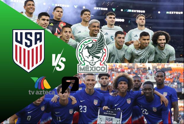 Mira México vs. Estados Unidos en vivo y gratis por TV Azteca y Canal Siete Online. Descubre cómo disfrutar del partido amistoso internacional válido por fecha FIFA sin costo. | Crédito: Composición Depor