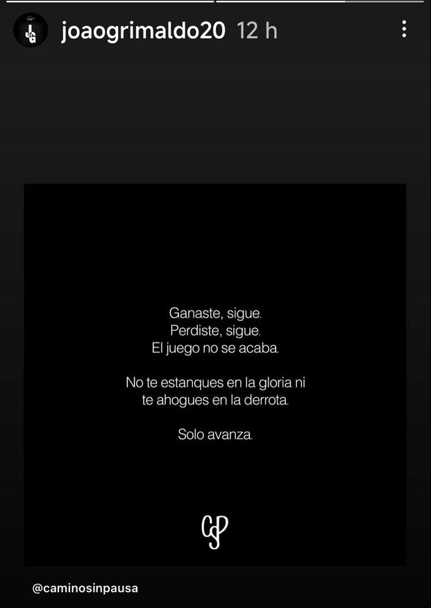 Joao Grimaldo y su publicación en Instagram. (Imagen: Captura de Instagram)