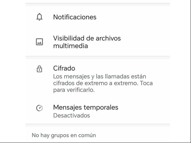 WHATSAPP | Allí dale en Notificaciones para acceder a un menú oculto. (Foto: MAG - Rommel Yupanqui)