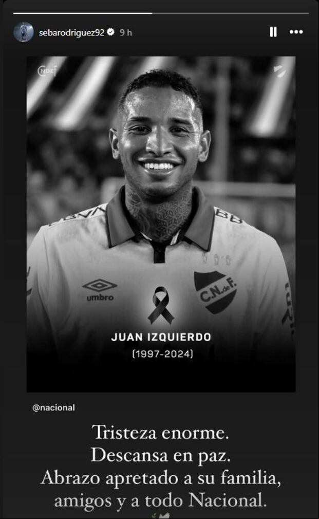 Sebastián Rodríguez mandó sus condolencias luego de la muerte de Juan Izquierdo.