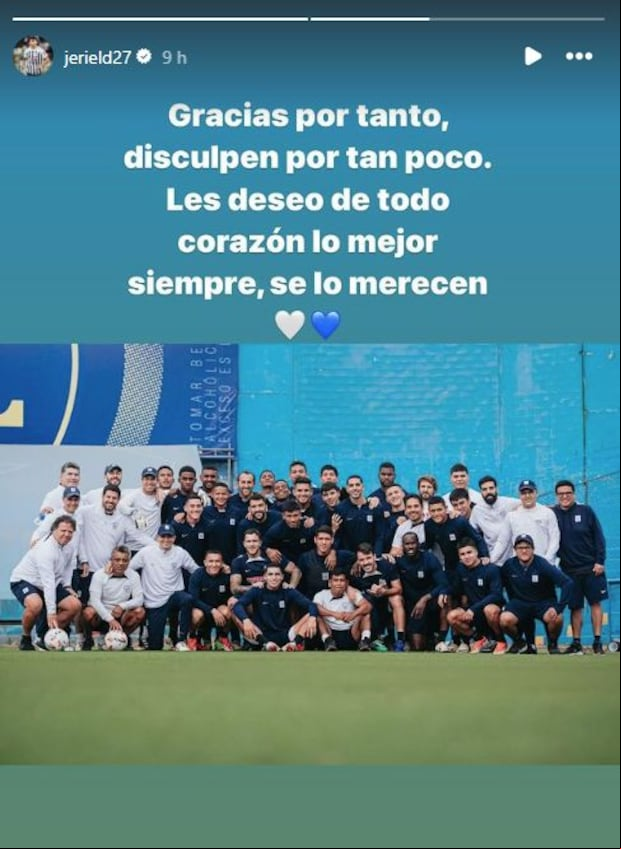 El post de De Santis antes de dejar el Perú para jugar en el Intercity de España.