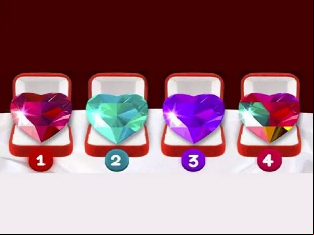 TEST VISUAL | Esta imagen te muestra cuatro diamantes con forma de corazón. Elige uno. (Foto: namastest.net)
