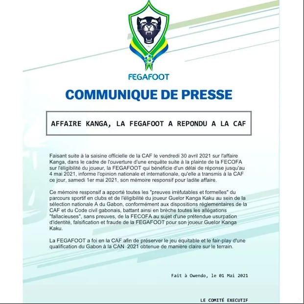 CAF desestimó la denuncia del Congo, permitiendo la participación de Gabón en la Copa Africana de Naciones 2022