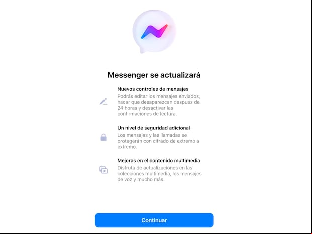 FACEBOOK | De esta manera aparecerá un mensaje ni bien abras Facebook Messenger en tu celular. (Foto: MAG - Rommel Yupanqui)