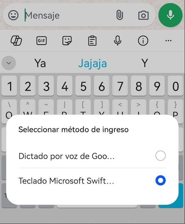 Dale clic al botón del teclado que está al lado del "Espacio" para abrir las opciones disponibles