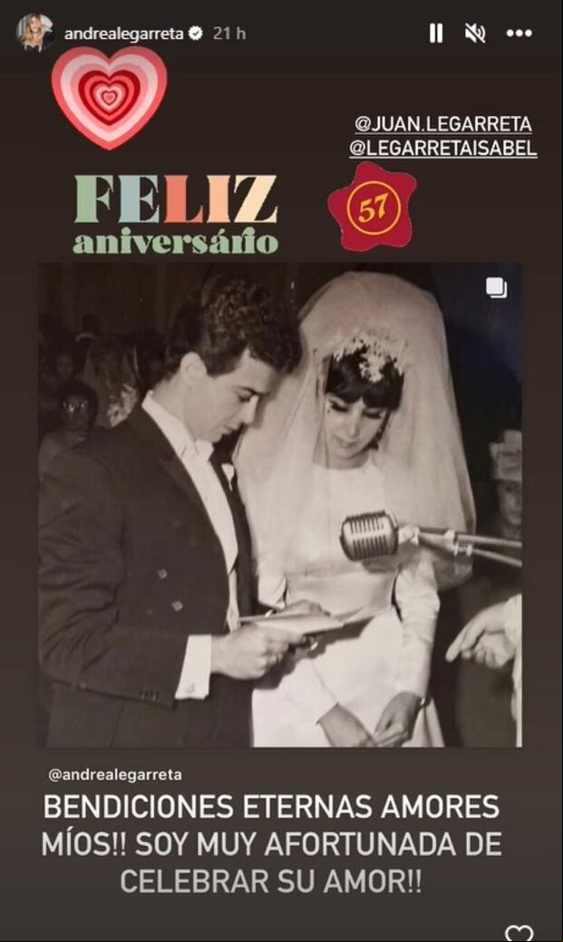 Publicación de Andrea Legarreta en Instagram (Foto: Andrea Legarreta/historia de Instagram)