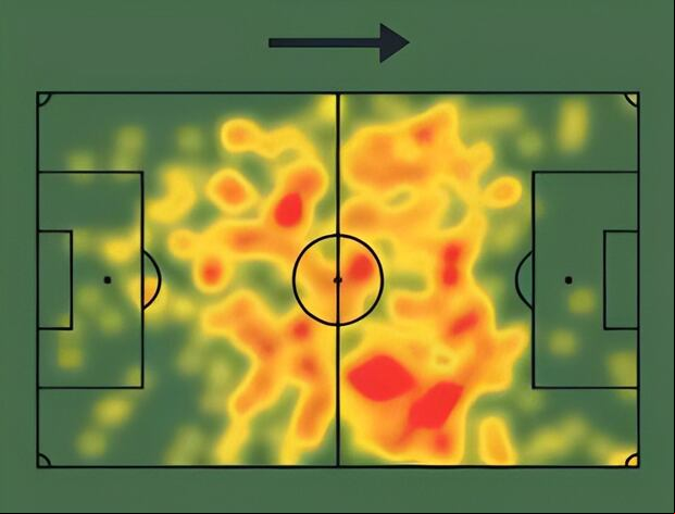 El mapa de calor de Federico Valverde en las Eliminatorias 2026. (Imagen: Sofascore)