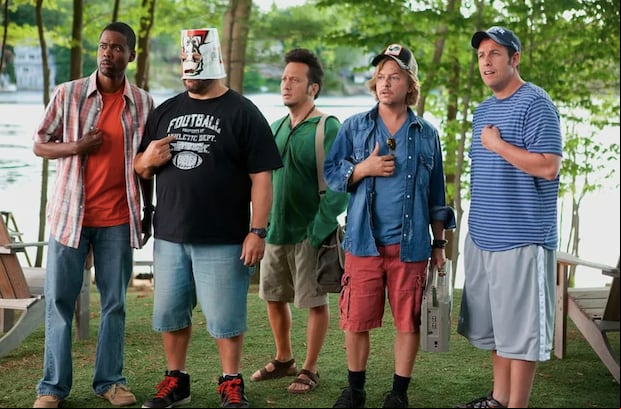 Adam Sandler, Kevin James, Chris Rock, David Spade y Rob Schneider en "Son como niños" (Foto: Sony Pictures Releasing)