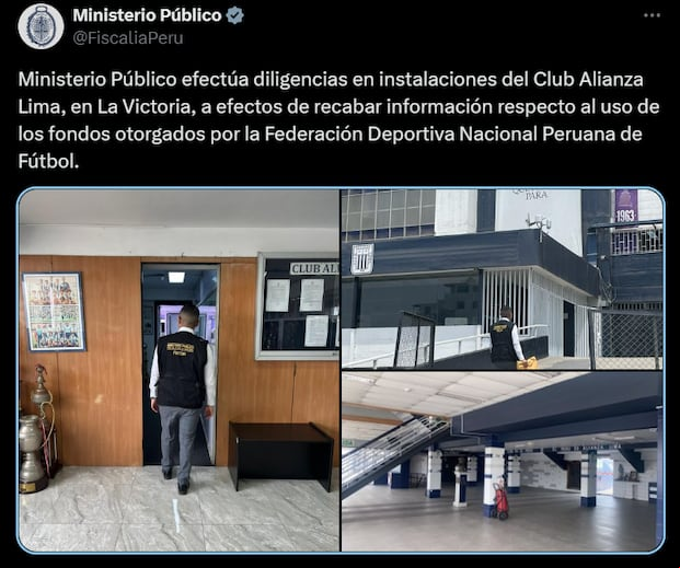 El Ministerio Público en las instalaciones de Alianza Lima. (Foto: Captura)