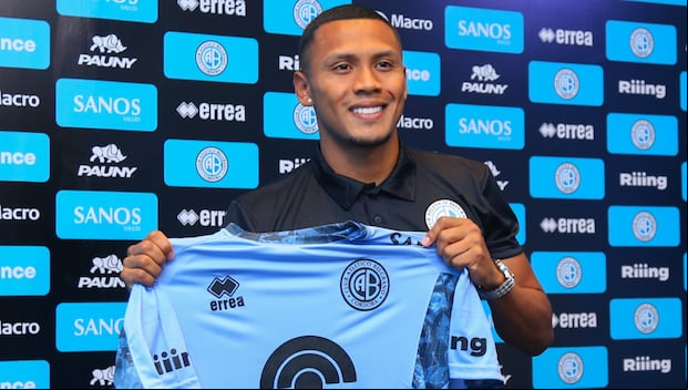 Bryan Reyna en su presentación con el 'Pirata'. (Foto: Belgrano)