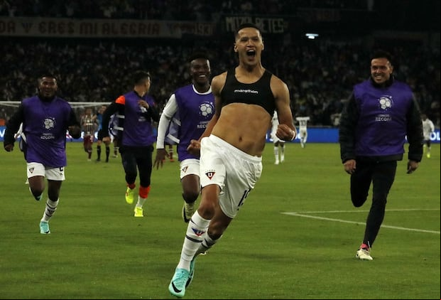 Liga de Quito ganó a Fluminense en el partido de ida de la Recopa Sudamericana con un gol del paraguayo Arce. (Foto: AFP)
