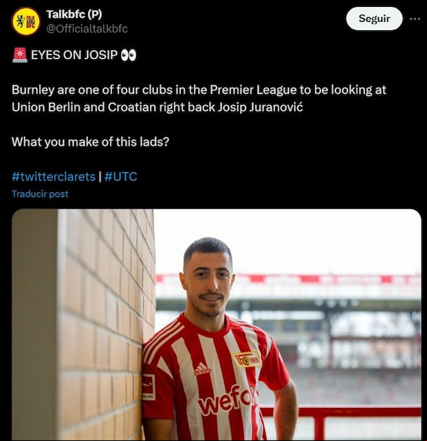 Medios ingleses adelantaron del posible interés del Burnley por el lateral derecho Josip Juranovic. (X)