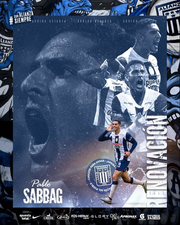 Pablo Sabbag renovó con Alianza Lima por todo el 2024. (Foto: Alianza Lima).