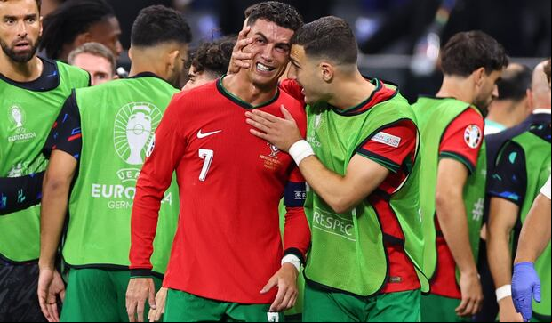 Cristiano Ronaldo falló penal y terminó en llanto en el Portugal vs Eslovenia por la Eurocopa 2024. (Foto: Agencias).