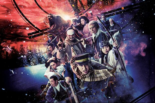 El elenco completo de "Golden Kamuy" en el afiche de la película japonesa (Foto: Netflix)