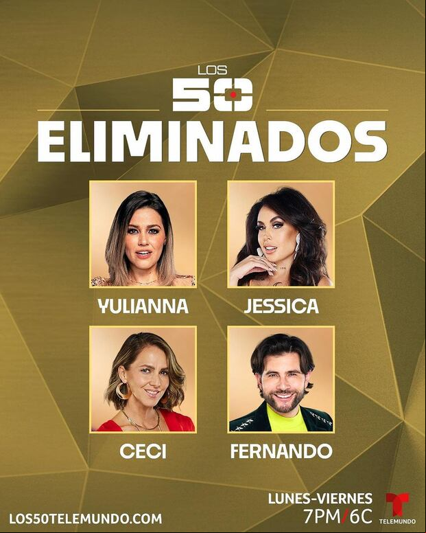Yuliana, Jéssica, Ceci y Fernando fueron los otros cuatro eliminados de "Los 50" (Foto: Telemundo)