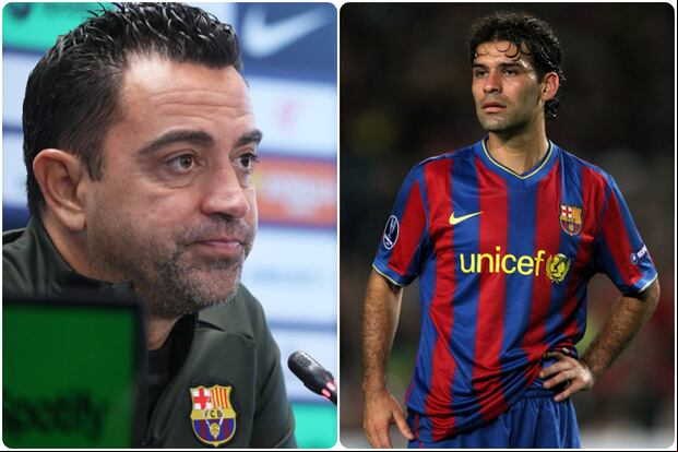 Xavi Hernández y Rafa Márquez compartieron vestuario como jugadores del FC Barcelona. (Foto: Getty Images)