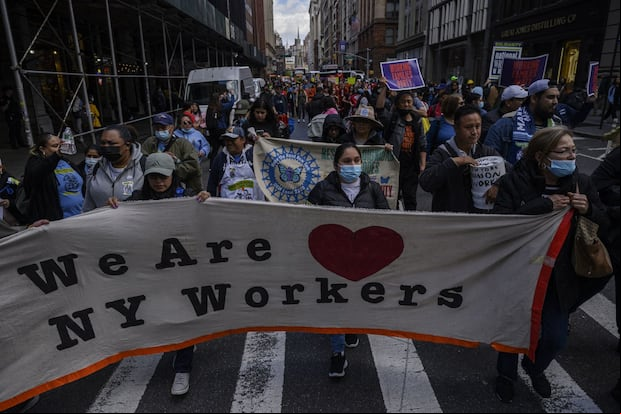 Manifestaciones por el Labor day en Estados Unidos (Foto: AFP)
