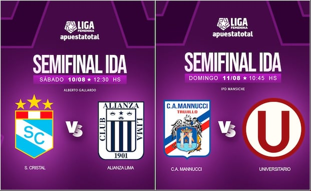 Programación de los partidos de ida de las semifinales de Liga Femenina 2024. (Foto: @nativadeportes)