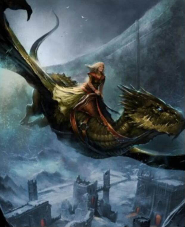 Alysanne montando su dragón Silverwing volando en el Norte, cerca al Muro en "Fuego y Sangre" (Foto: HBO)