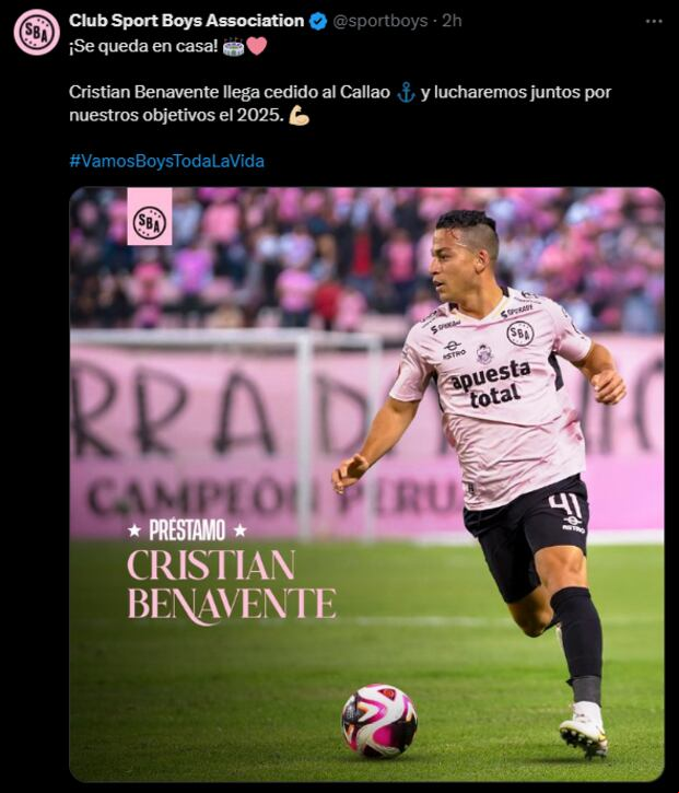 Cristian Benavente seguirá en Sport Boys el 2025. (Captura)