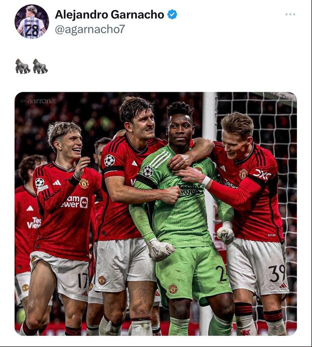 La publicación de Alejandro Garnacho que le daría una sanción. (Foto: Twitter)