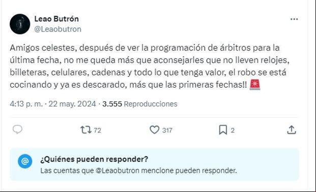 El polémico comentario de Leao Butrón sobre el árbitro del Comerciantes Unidos vs. Sporting Cristal. (X)