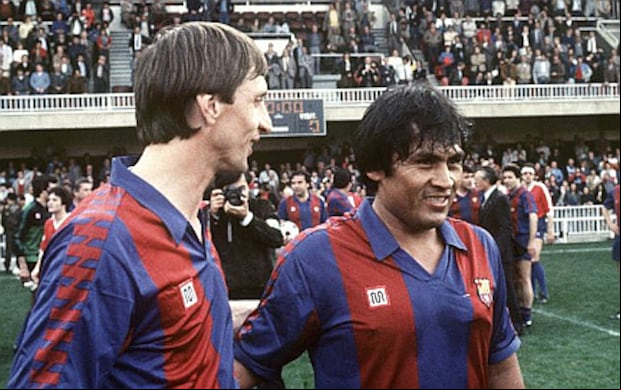 Hugo Sotil y Johan Cruyff fueron compañeros en Barcelona. (Foto: Difusión)