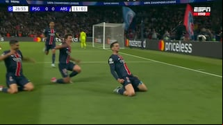 ¡Control y zurdazo! Gol de Fabián Ruiz para el 1-0 de PSG contra Arsenal por Champions League