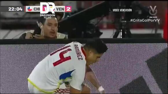 Gol Rubén Ramírez para el 1-2 de Chile vs Venezuela. (Vídeo: Venevisión).