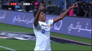 Otro debut soñado: gol de Lamine Yamal anotó el 2-0 del Barcelona vs. Osasuna