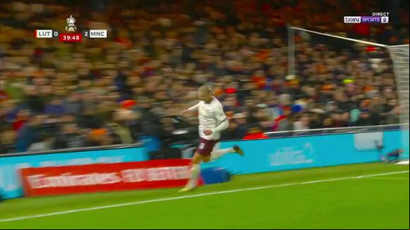 Gol de Haaland para el 3-0 de Manchester City vs. Luton. (Video: Bein Sports)