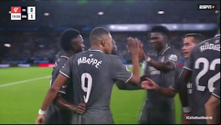 Con un potente derechazo: el golazo de Mbappé para el 1-0 de Real Madrid vs. Celta