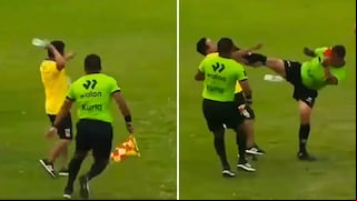 Copa Perú: árbitro se defiende de agresión con una patada