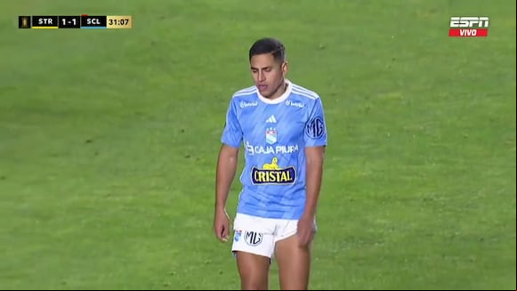 La roja a Chávez en el Sporting Cristal vs. The Strongest (Fuente: ESPN)