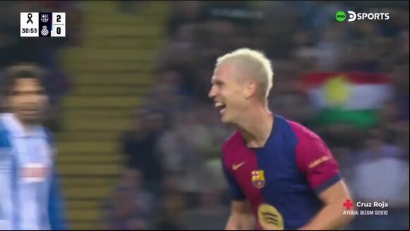 Olmo marcó el 3-0 de Barcelona ante Espanyol y completó el doblete. (Video: DSports)