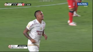 ¡Con la nuca! Golazo de Álex Valera para el 1-0 de Universitario vs. Sport Huancayo