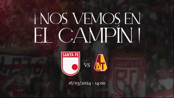 Santa Fe vs. Tolima: se enfrentan por la Liga BetPlay. (Video: @SantaFe)